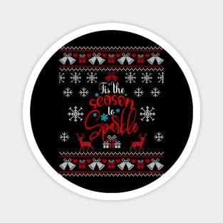 Tis The Season To Sparkle Ugly Christmas Magnet